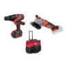 Taladro atornillador STAYER 18v PBl2124PK amoladora + trolley