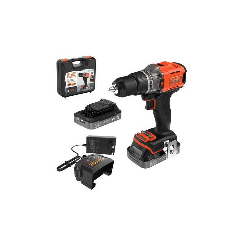 Taladro percutor BLACK & DECKER 18v 13mm con baterias y cargador