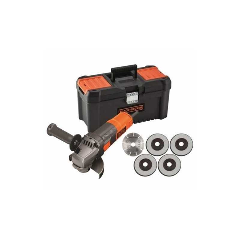Mini amoladora KIT BLACK & DECKER 900w 125mm con empuñadura