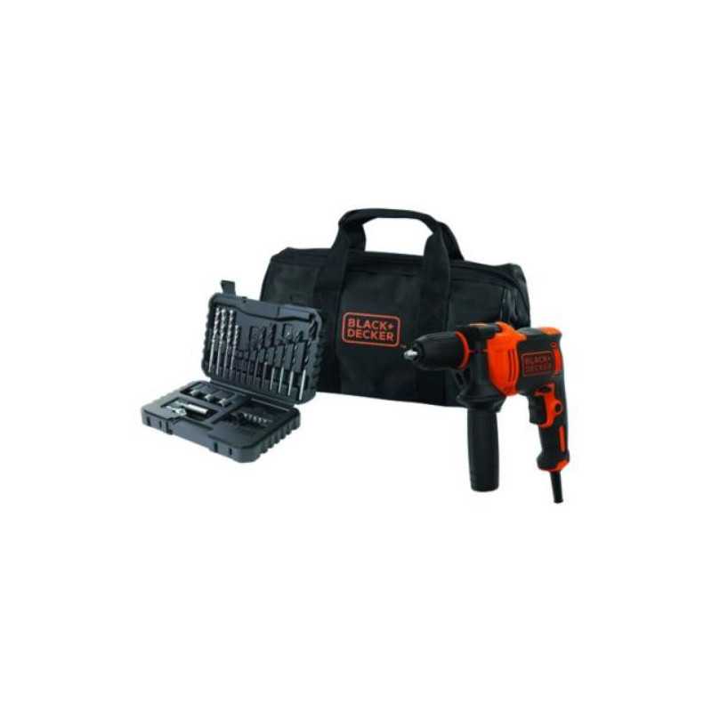 Taladro percutor BLACK & DECKER 710w portabrocas 13mm + accesorios