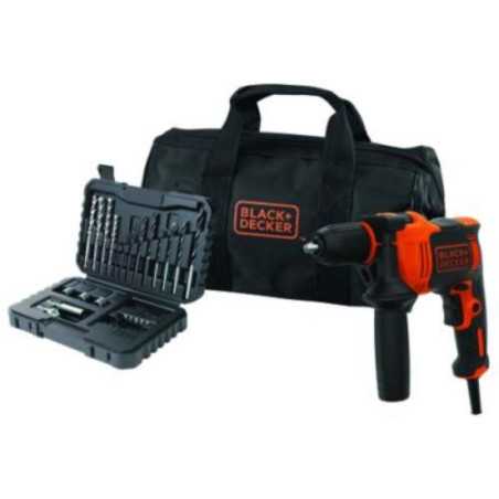 Taladro percutor BLACK & DECKER 710w portabrocas 13mm + accesorios
