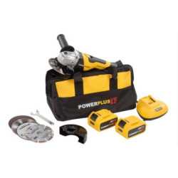 Amoladora POWERPLUS angular 125mm 2 bat. 4.0ah + 8 acc