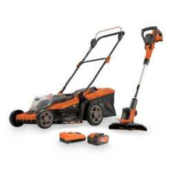 Cortacesped POWERPLUS 4 piezas (2x20v bat. + cargador)