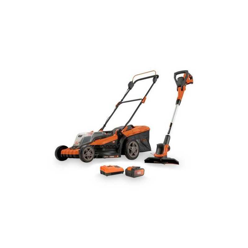 Cortacesped POWERPLUS 4 piezas (2x20v bat. + cargador)