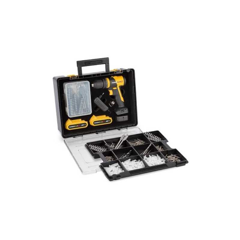Taladro atornillador POWERPLUS impacto 20v + bat. + carg. + acc. POWXB10070