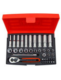 Juego piezas de vasos BAHCO 37 piezas serie larga + puntas 1/4 SL25L