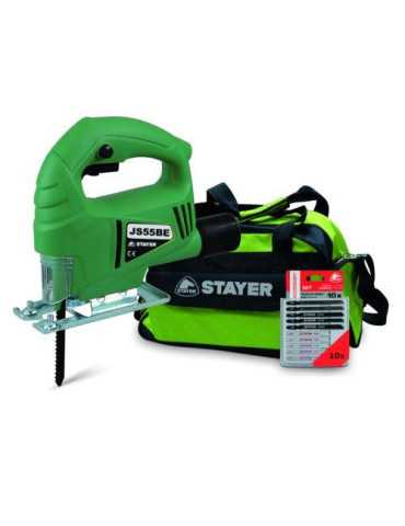 Sierra calar STAYER 450 w. + hojas + bolsa JS55BE