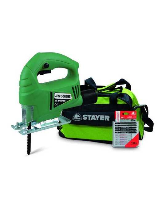 Sierra calar STAYER 450 w. + hojas + bolsa JS55BE