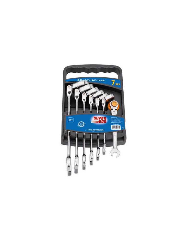 Juego SUPER-EGO 7 llaves mixta carraca SEH0014