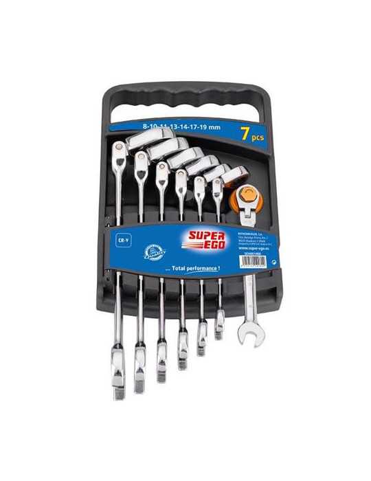 Juego SUPER-EGO 7 llaves mixta carraca SEH0014