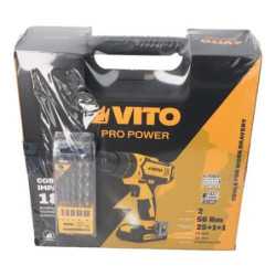 Taladro atornillador VITO sin cable 18v + regalo juego brocas piedra