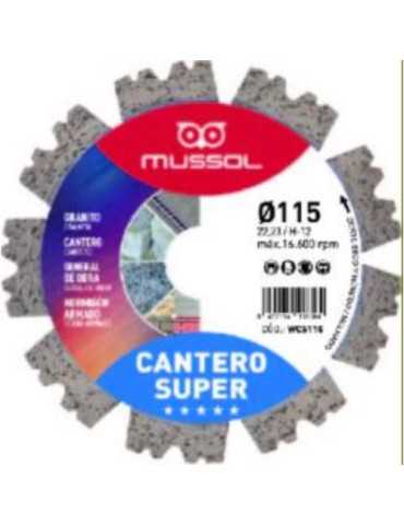 Disco de diamante MUSSOL cantero super 115mm eje 22,2 mm
