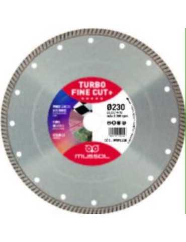 Disco de diamante MUSSOL turbo fine cut + 230mm eje 22,2mm