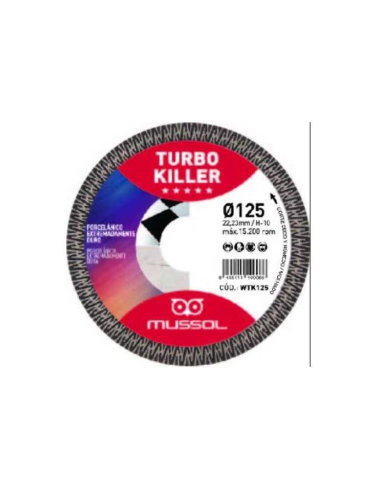 Disco de diamante MUSSOL turbo killer 125mm eje 22,2mm