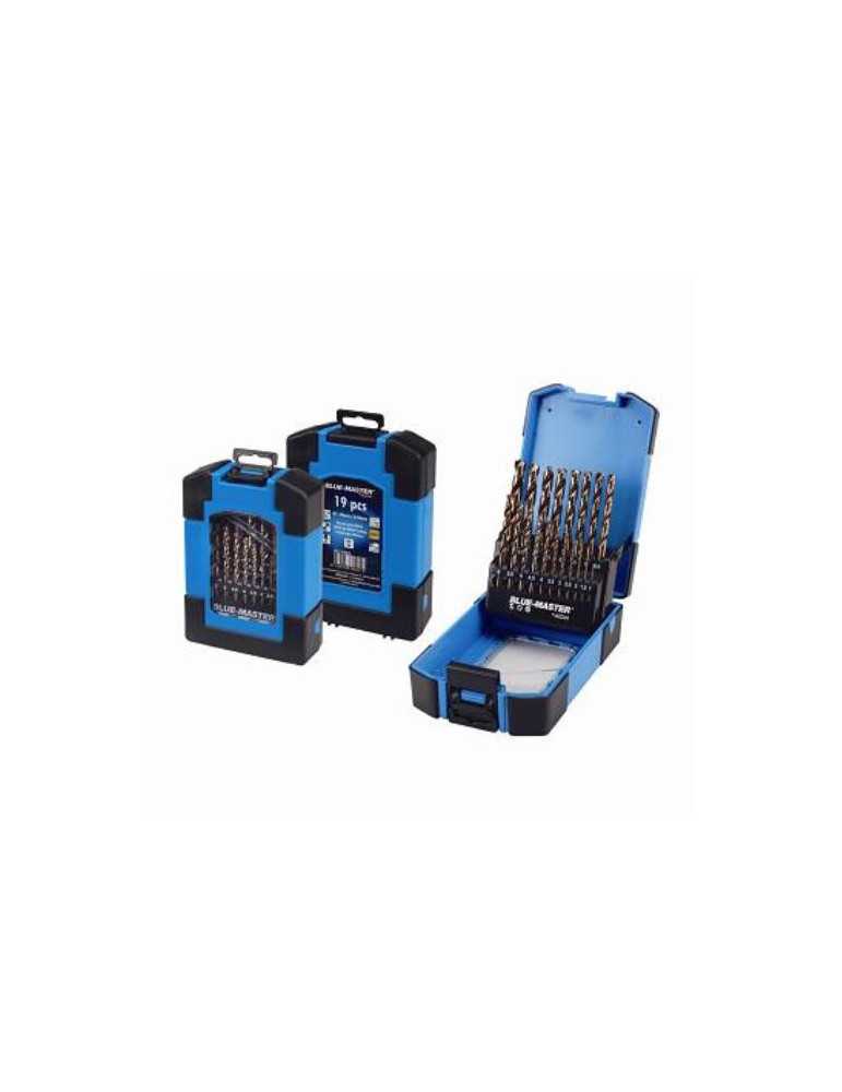Estuche brocas BLUE-MASTERS azul 19pzs HSS-CO din338 1-10x0,5mm. PC6010