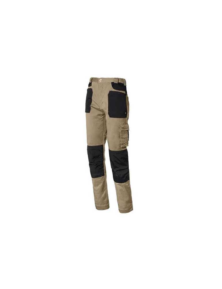 Pantalon ISSALINE 8730C stretch beig / negro talla 3xl