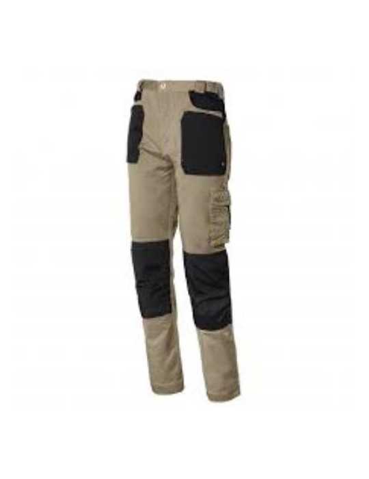 Pantalon ISSALINE stretch en caja beige/negro talla XS 8730B