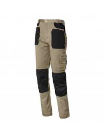 Pantalon ISSALINE stretch en caja beige/negro talla S 8730B