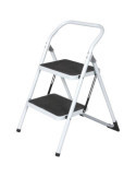 Taburete acero CR goma plegable 2 peldaños tas-2