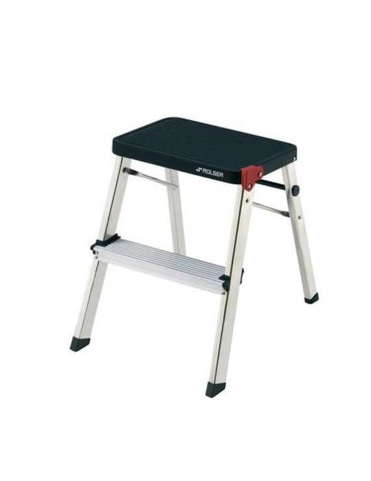 Taburete ROLSER M/2 negro 2 peldaños MD2001