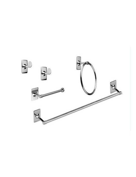 Juego baños 5pzas. adhesivo inox B-label 66772