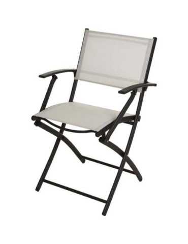 Silla plegable acero y textilene blanco X60000180