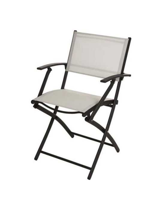 Silla plegable acero y textilene blanco X60000180