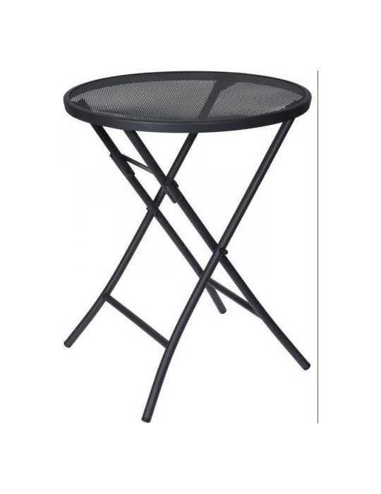 Mesa jardín plegable redonda 60cm gris X81000080
