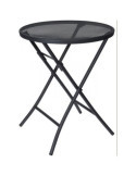 Mesa jardín plegable redonda 60cm gris X81000080