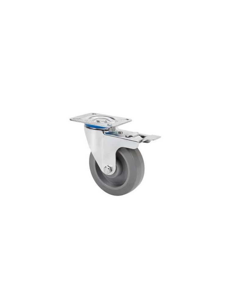 Rueda giratoria ALEX freno 125 goma gris elastica 225kg