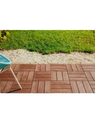 Pack 9 baldosas Clickfloor madera lop 30x30 marron