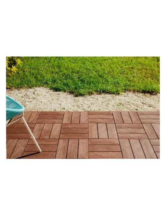 Pack 9 baldosas Clickfloor madera lop 30x30 marron