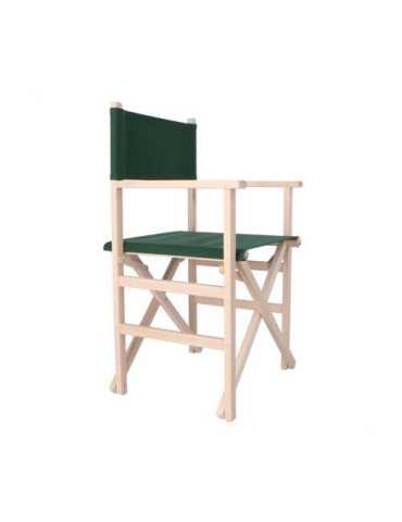 Sillon director ARANAZ sin barniz lona verde oscuro