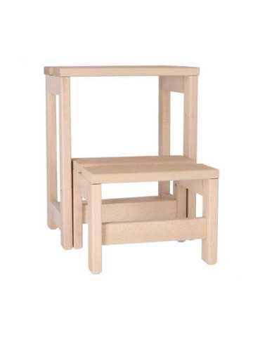 Banqueta 2 peldaños ARANAZ sin barniz