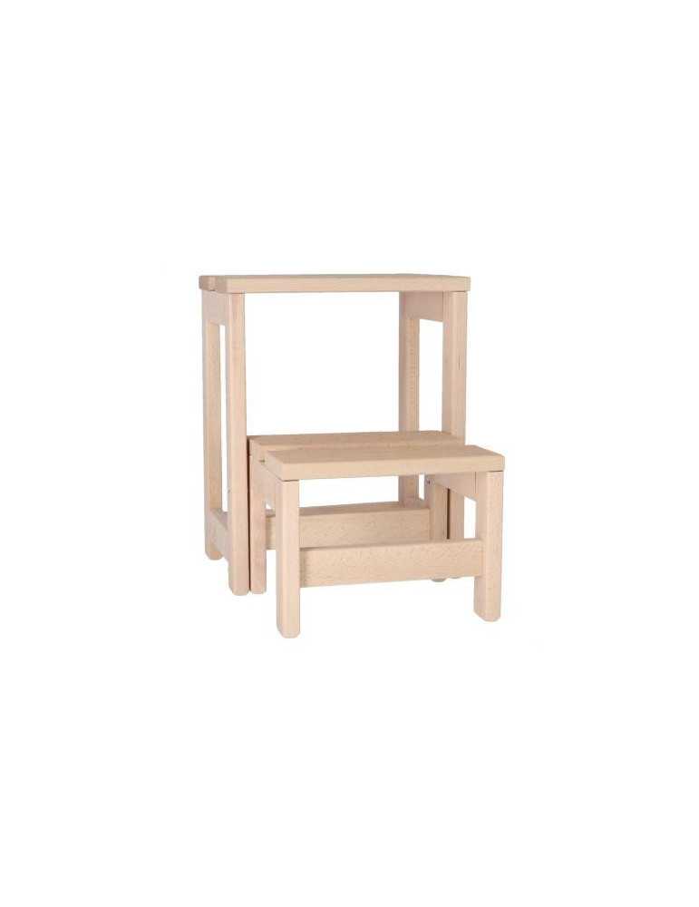 Banqueta 2 peldaños ARANAZ sin barniz