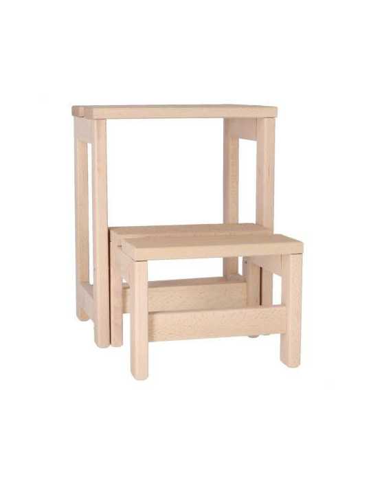 Banqueta 2 peldaños ARANAZ sin barniz