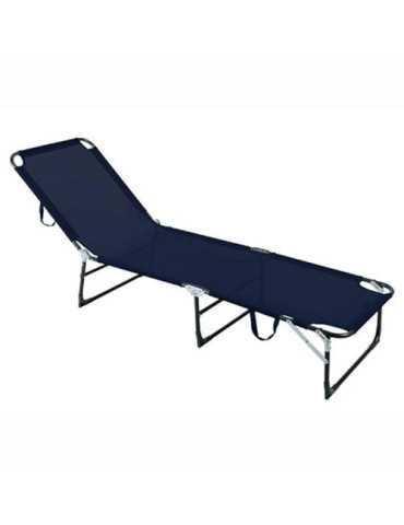 Cama plegable acero gris y texaline azul oscuro