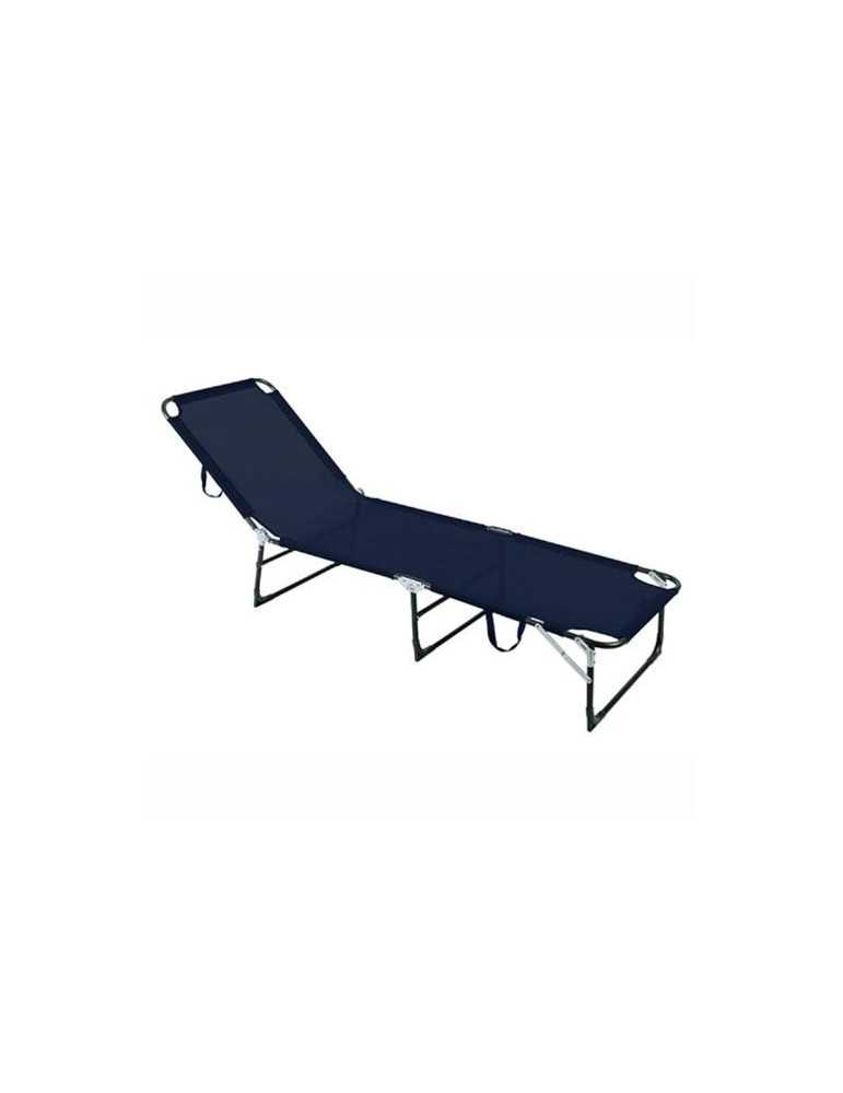 Cama plegable acero gris y texaline azul oscuro