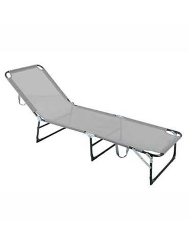 Cama plegable en acero gris y texaline gris