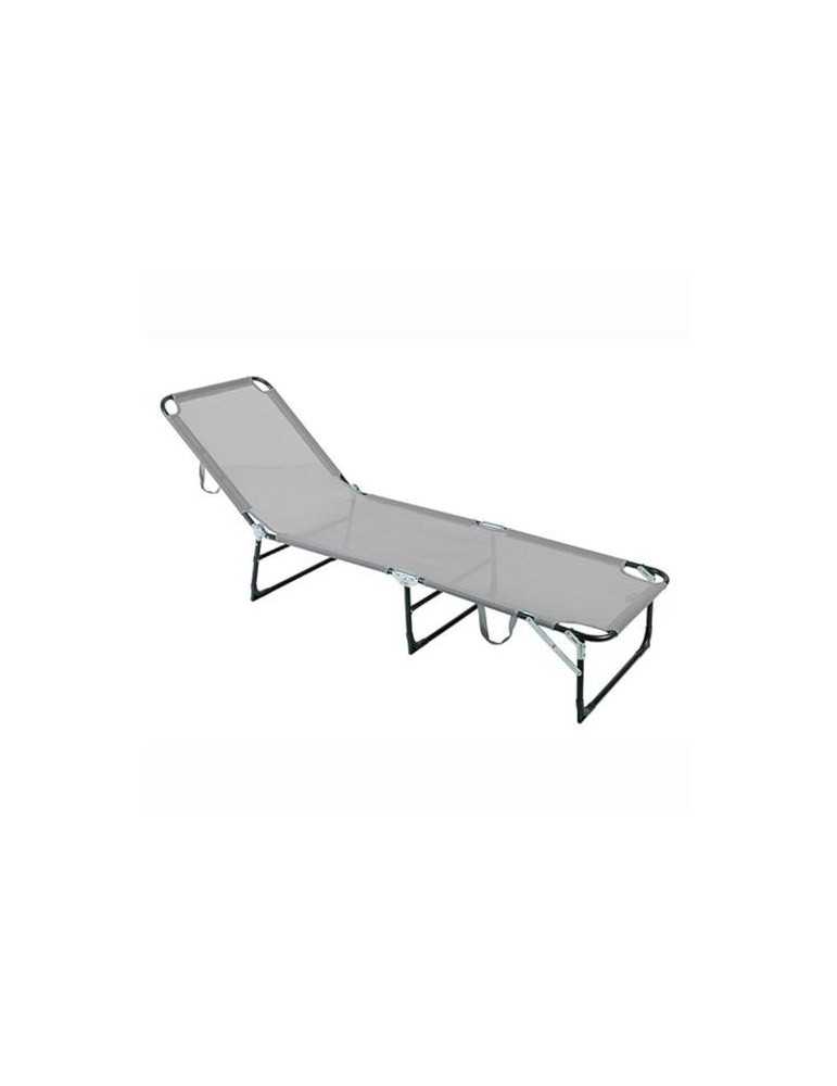 Cama plegable en acero gris y texaline gris
