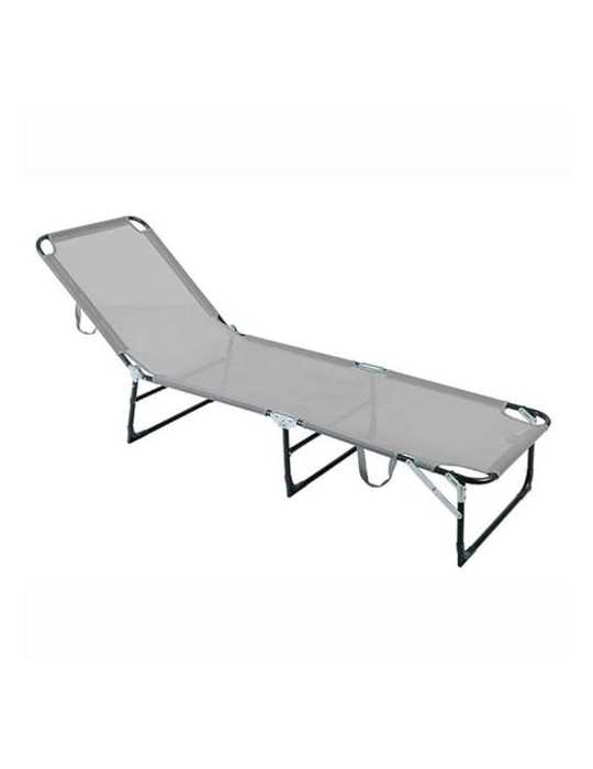 Cama plegable en acero gris y texaline gris