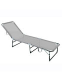Cama plegable en acero gris y texaline gris