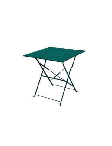 Mesa balcon plegable acero 60x60cm. cordelia turquesa