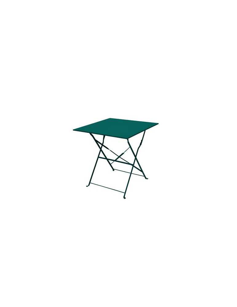Mesa balcon plegable acero 60x60cm. cordelia turquesa