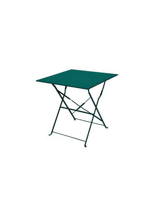 Mesa balcon plegable acero 60x60cm. cordelia turquesa