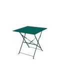 Mesa balcon plegable acero 60x60cm. cordelia turquesa