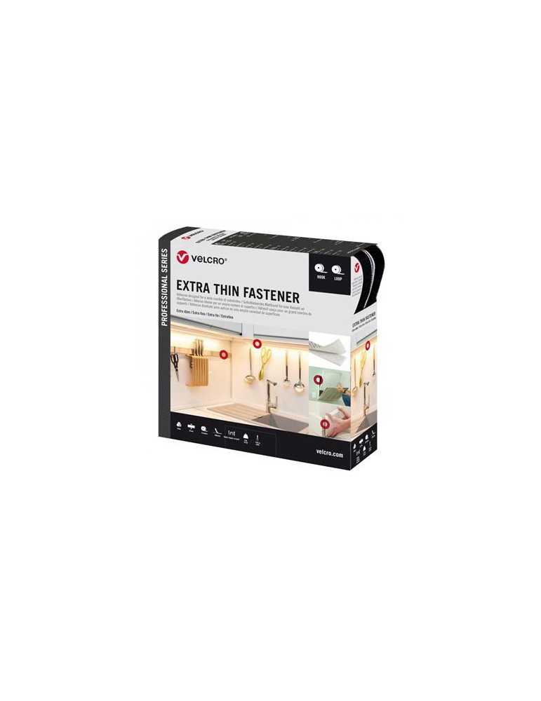 Cinta velcro RIEL CHYC extrafina negra 20mm ancho caja 25m.