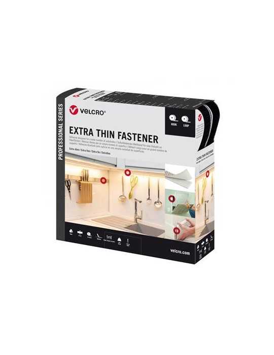 Cinta velcro RIEL CHYC extrafina negra 20mm ancho caja 25m.