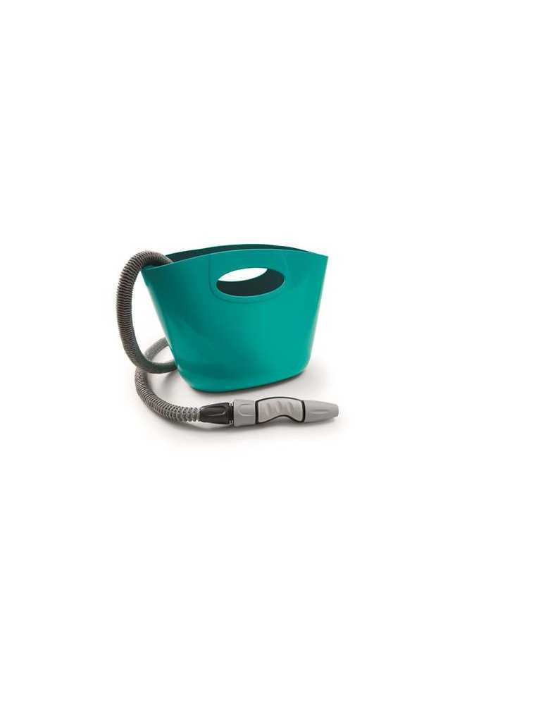Cesta manguera HOZELOCK C/15m. Extensible + accesorios Aquapop 15 azul