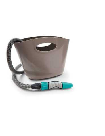 Cesta manguera HOZELOCK c/15m. Extensible + accesorios Aquapop 15 gris